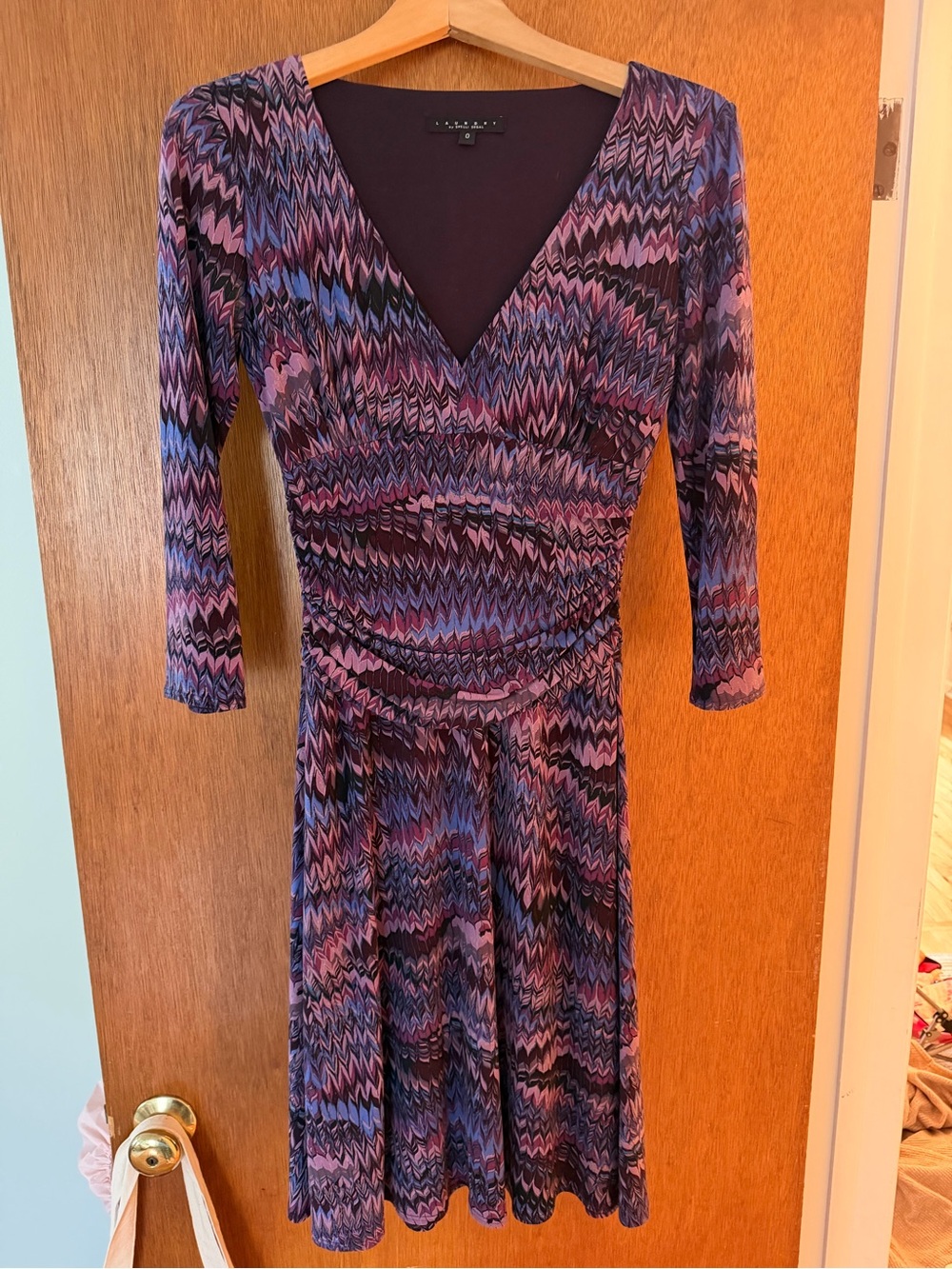 Laundry midi dress purple & mauve chevron